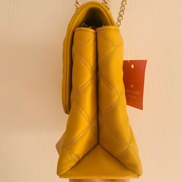 Kate Spade Mustard Yellow Quilted Natalia Chain Bag - Picture 6 of 15